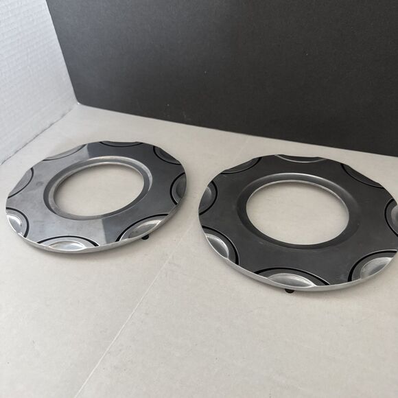 Pair of Lenox Scoop Trivets Solid Aluminum Holloware Cool Design 7.5" Diameter - Picture 14 of 16